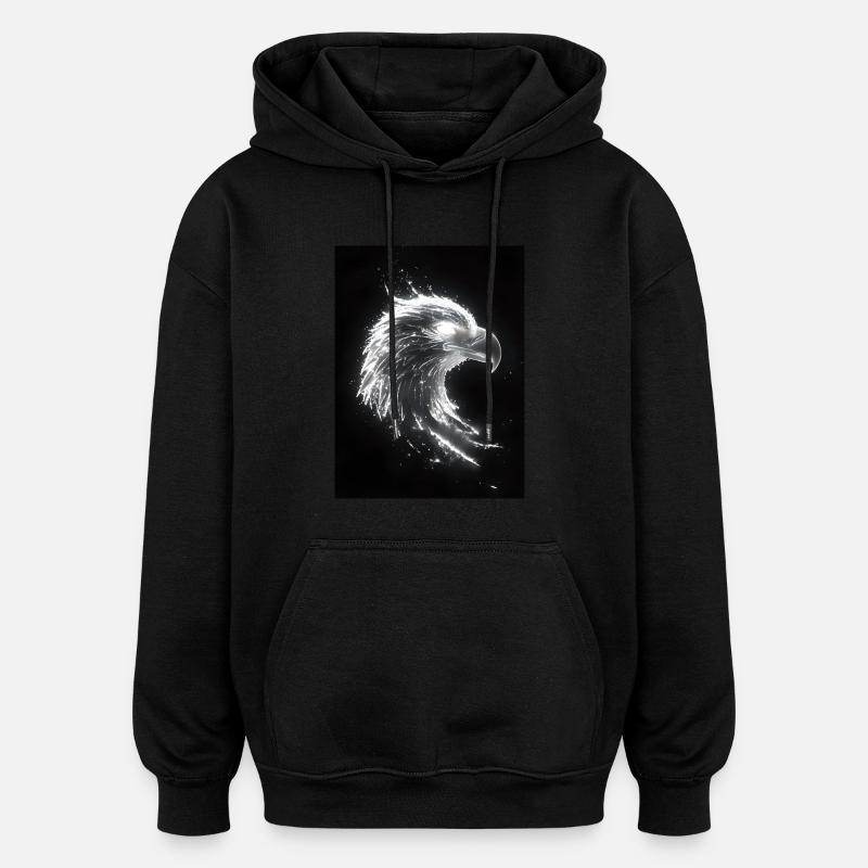 Eagle Silhouette Glow Gift - Oversized Unisex Hoodie - black