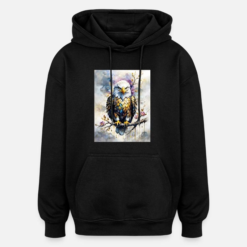 Bald Eagle - Oversized Unisex Hoodie - black