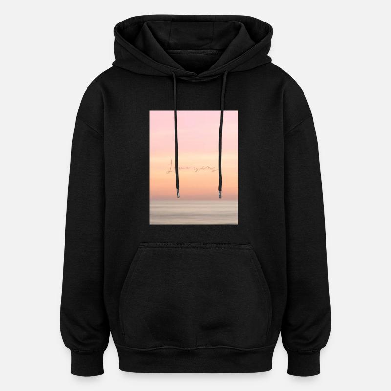 L’amour gagne - Sweat à capuche oversize unisexe - noir