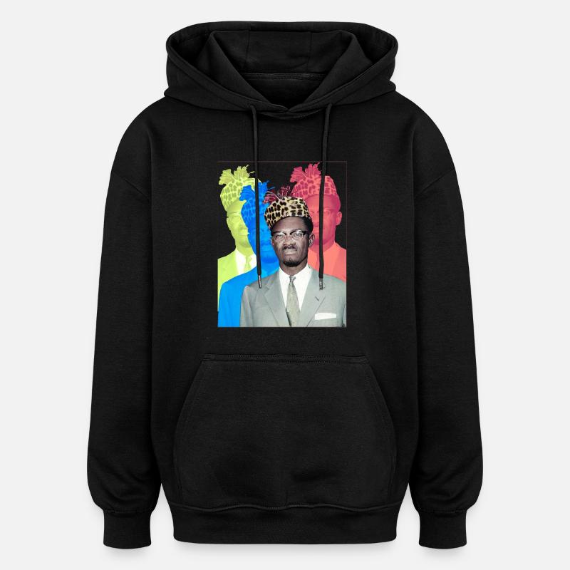 Patrice Lumumba - Sweat à capuche oversize unisexe - noir