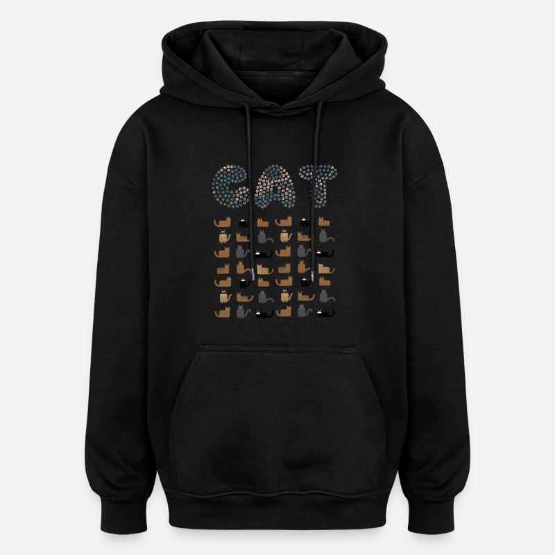 CAT-Mosaik-Briefe - Oversized Unisex Hoodie - Schwarz