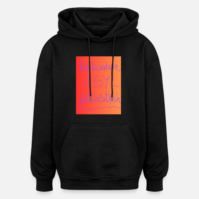 Asyl aktivist - Sweat à capuche oversize unisexe - noir