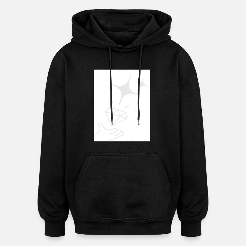 Verso B - Sweat à capuche oversize unisexe - noir