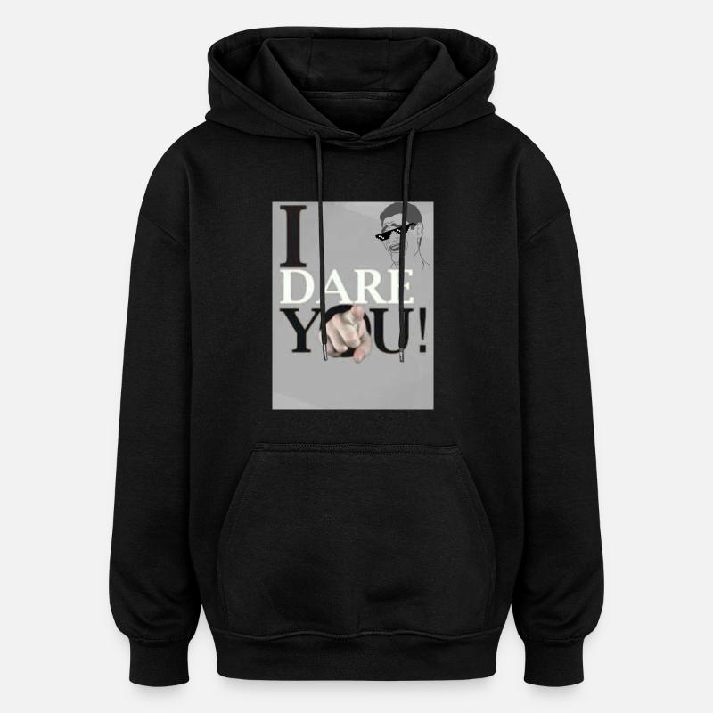 JE VOUS METS AU DÉFI - Sweat à capuche oversize unisexe - noir