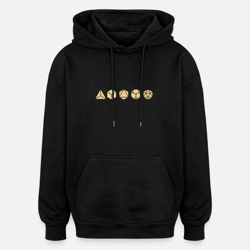 Solides platoniques Géométrie sacrée Mathématiques - Sweat à capuche oversize unisexe - noir