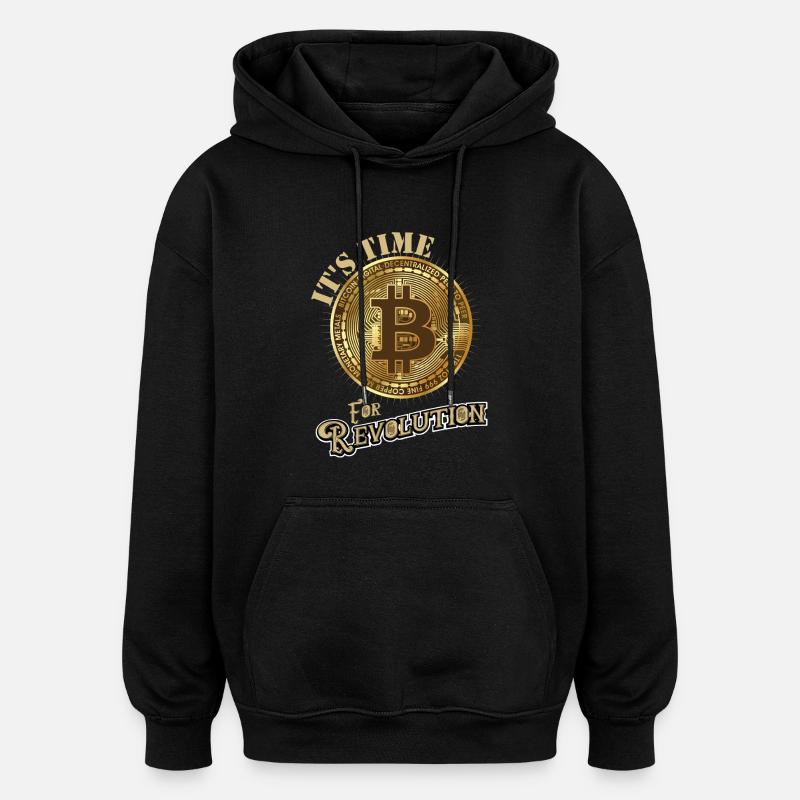 Crypto shirt Bitcoin Revolution - Sweat à capuche oversize unisexe - noir