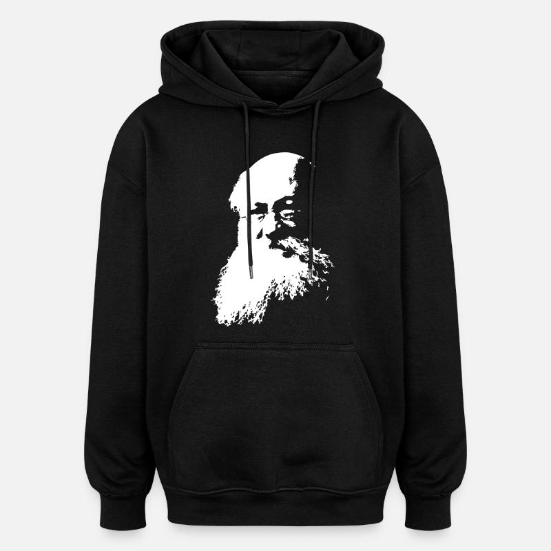Kropotkine - Sweat à capuche oversize unisexe - noir