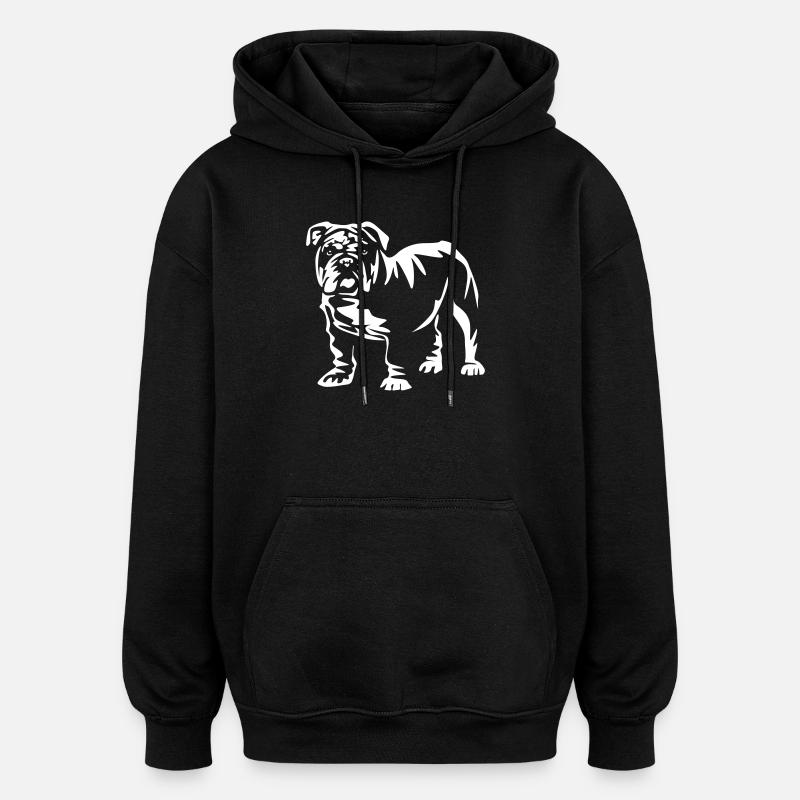 Bulldog anglais "Black Edition" - Sweat à capuche oversize unisexe - noir