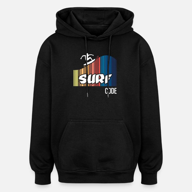 Surf Code (dark) - Oversized Unisex Hoodie - black