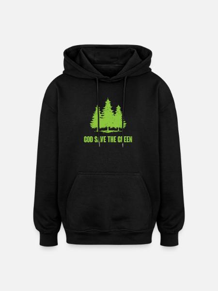 God Save The Green - Oversized Unisex Hoodie - black