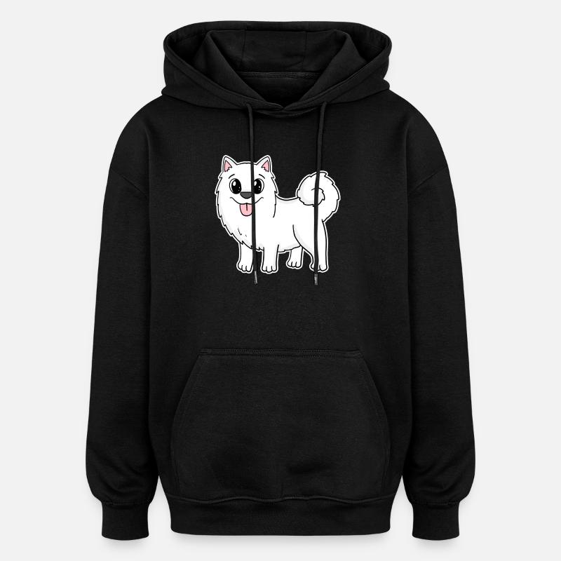 Samoyède Chien Races Chiens Chiens - Sweat à capuche oversize unisexe - noir