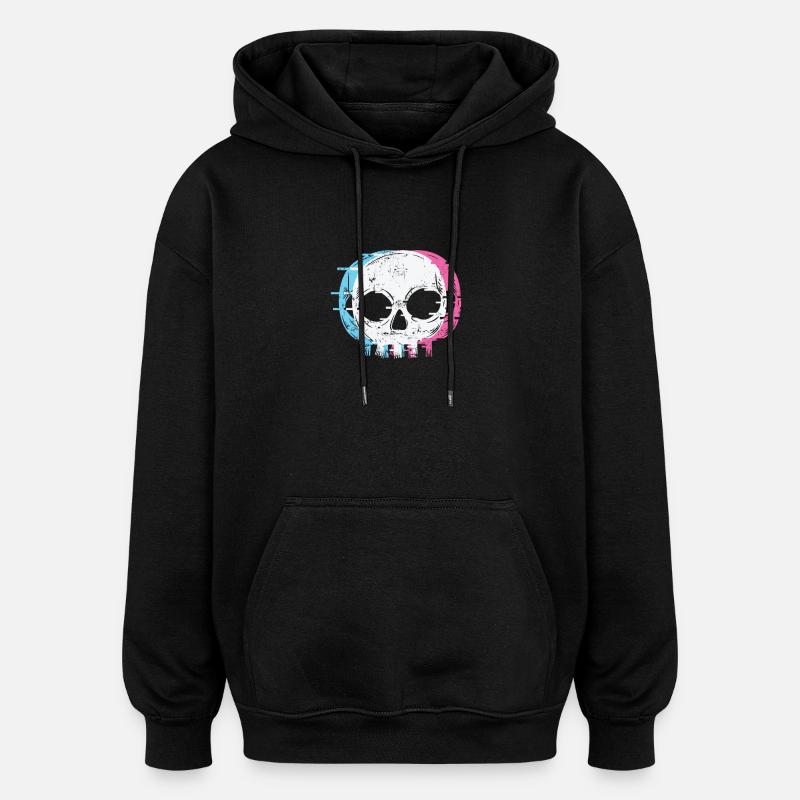 Schädel Gothic Styl - Oversized Unisex Hoodie - Schwarz