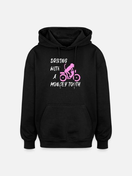 Driving with a monkey tooth - Affenzahn - Oversized Unisex Hoodie - black
