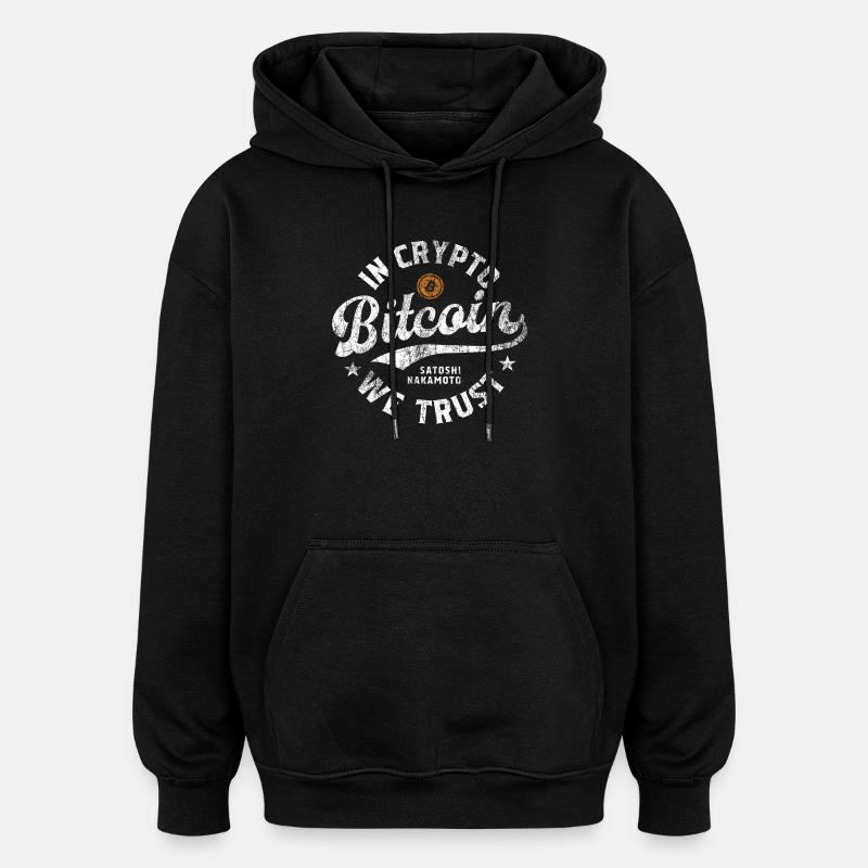 Bitcoin - In Crypto we trust - Oversized Unisex Hoodie - Schwarz