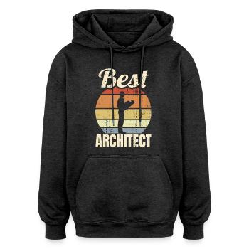 Toller Architekt - Oversized Unisex Hoodie - Anthrazit - Vorne - Noah (186cm)