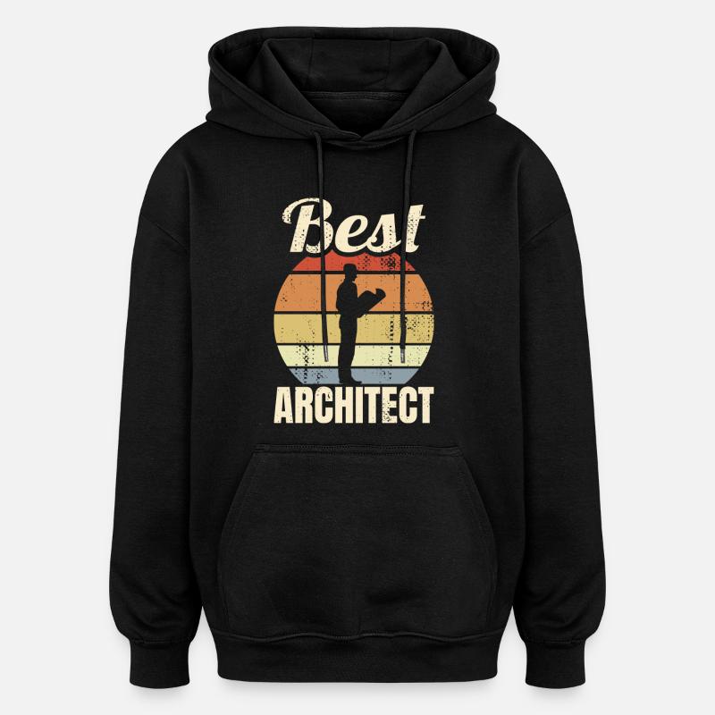 Grand architecte - Sweat à capuche oversize unisexe - noir