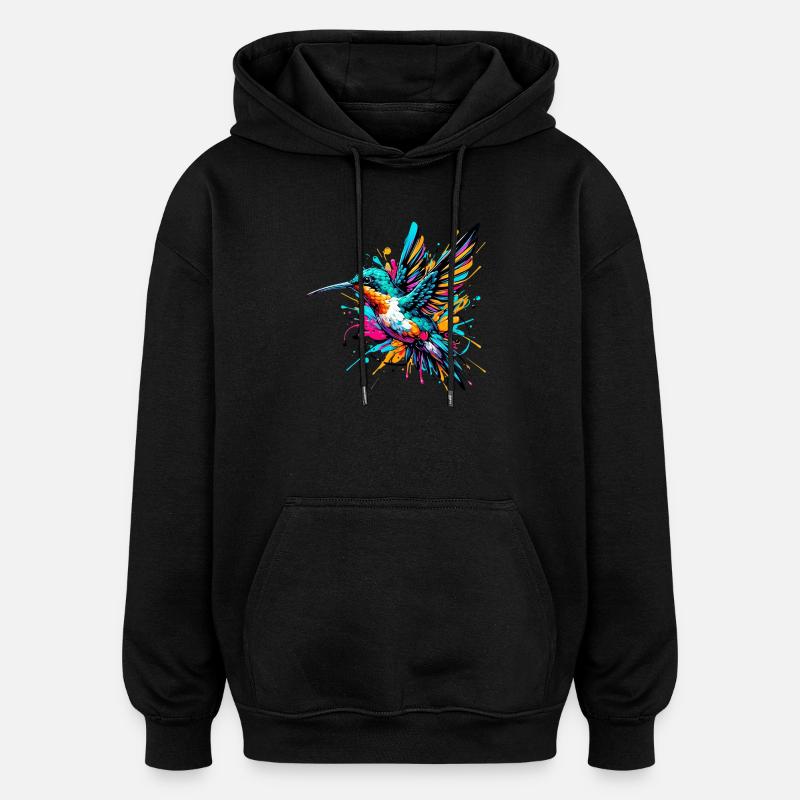 Colibri - Sweat à capuche oversize unisexe - noir