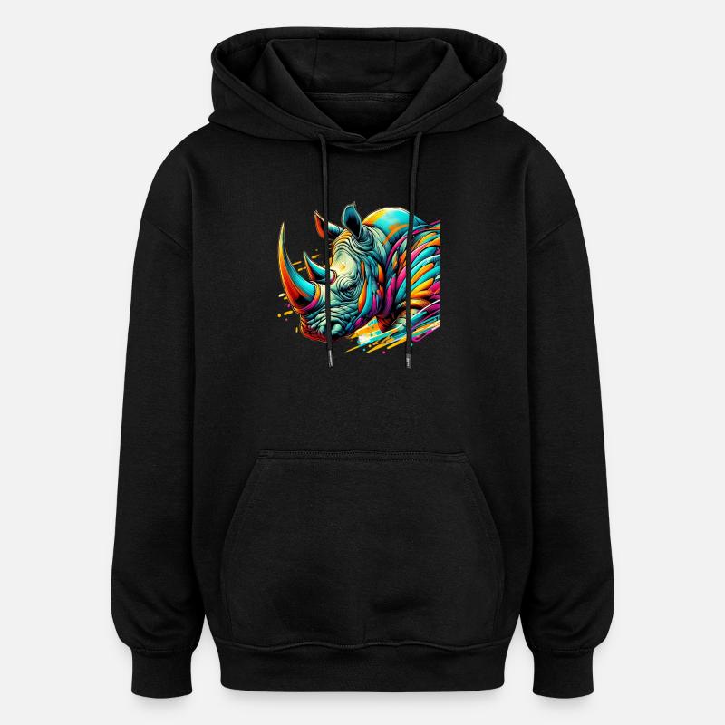 Nashorn - Oversized Unisex Hoodie - Schwarz