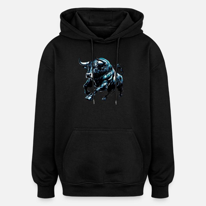 Stier - Oversized Unisex Hoodie - Schwarz