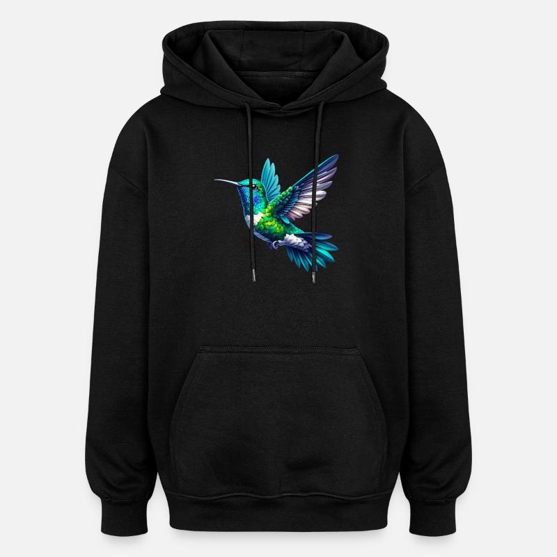 Colibri - Sweat à capuche oversize unisexe - noir