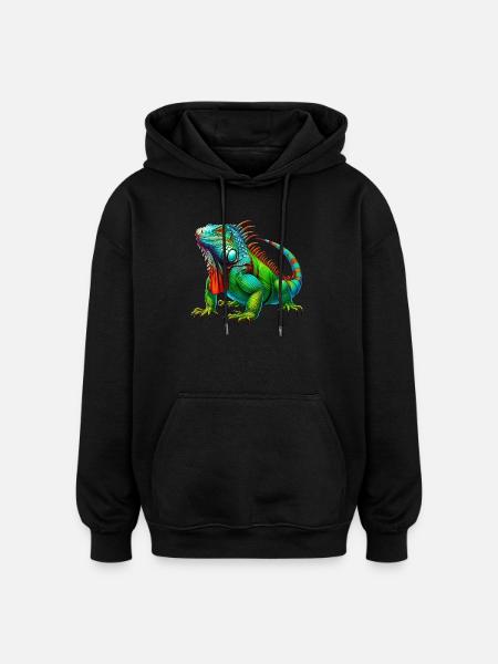 Iguana - Oversized Unisex Hoodie - black