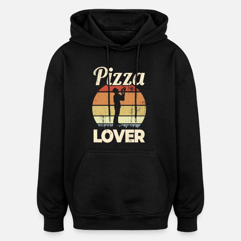 Mangeur de pizza - Sweat à capuche oversize unisexe - noir