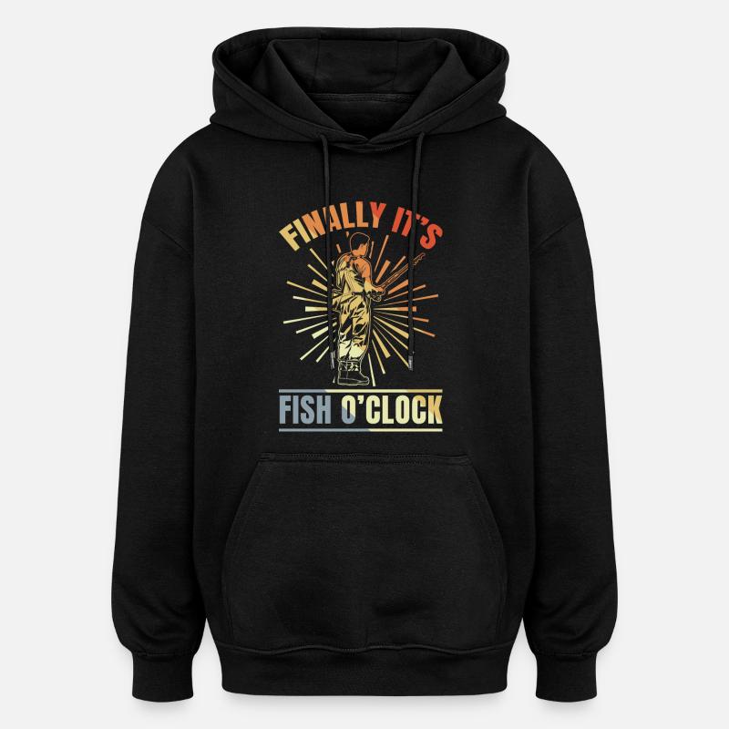 Enfin, c’est l’horloge des poissons - Sweat à capuche oversize unisexe - noir
