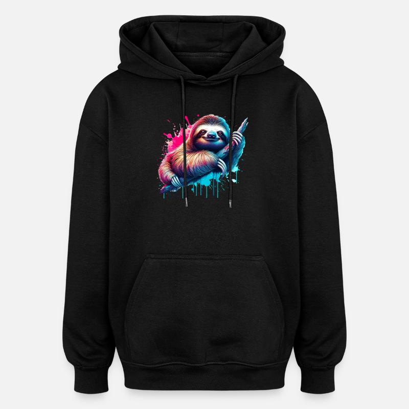 Paresse - Sweat à capuche oversize unisexe - noir