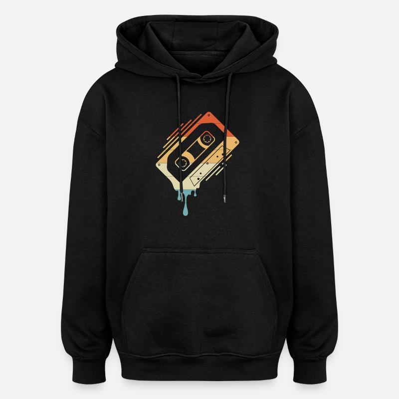 Dripping Cassette Tape - Oversized Unisex Hoodie - black