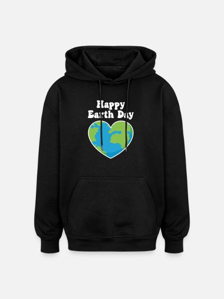 Happy Earth Day - Oversized Unisex Hoodie - black