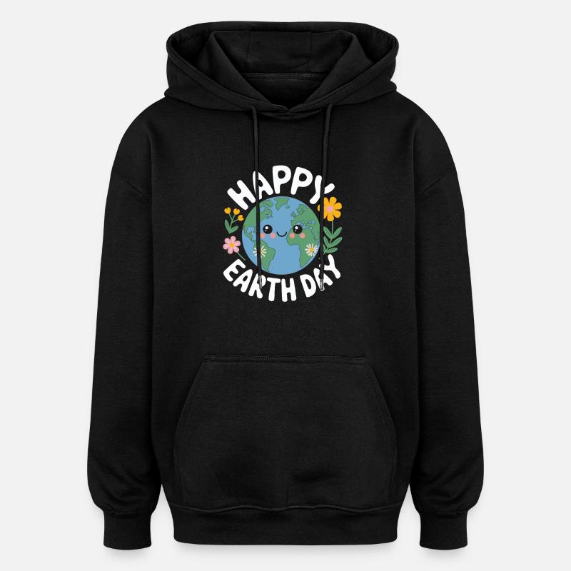 Jour de la Terre - Sweat à capuche oversize unisexe - noir