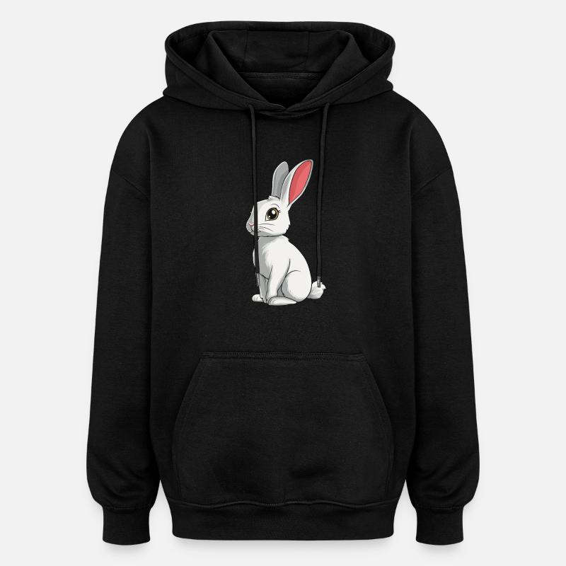 Hasen Hase - Oversized Unisex Hoodie - Schwarz
