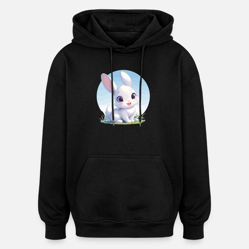 Lapin Lapin - Sweat à capuche oversize unisexe - noir
