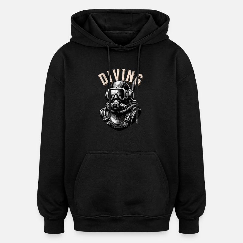 Plongée - Sweat à capuche oversize unisexe - noir