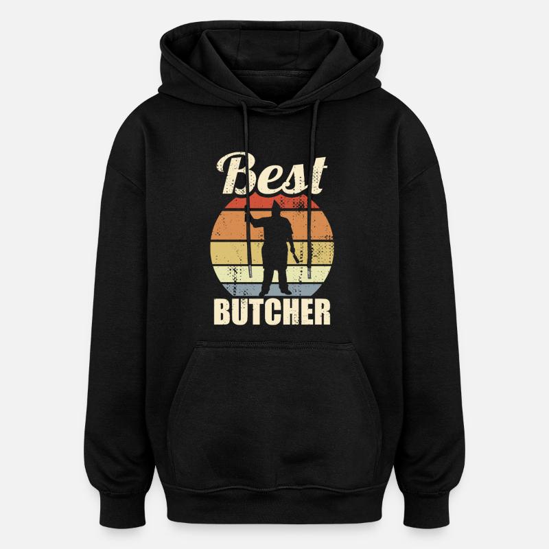 Drôle de boucher - Sweat à capuche oversize unisexe - noir