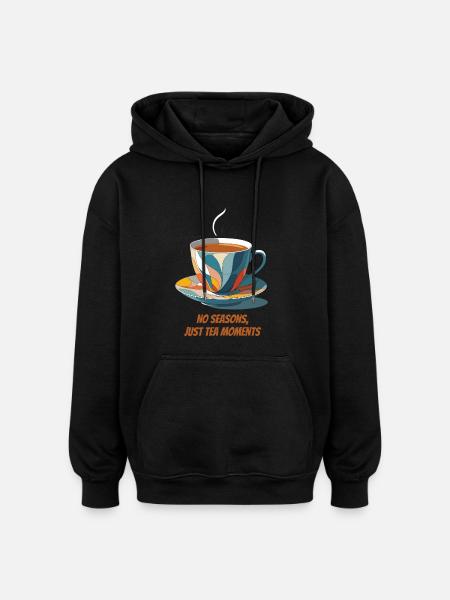 Bunte Teetasse mit Schriftzug - Oversized Unisex Hoodie - Schwarz