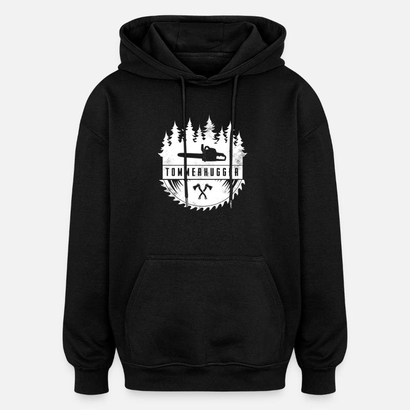 Bûcheron - Sweat à capuche oversize unisexe - noir