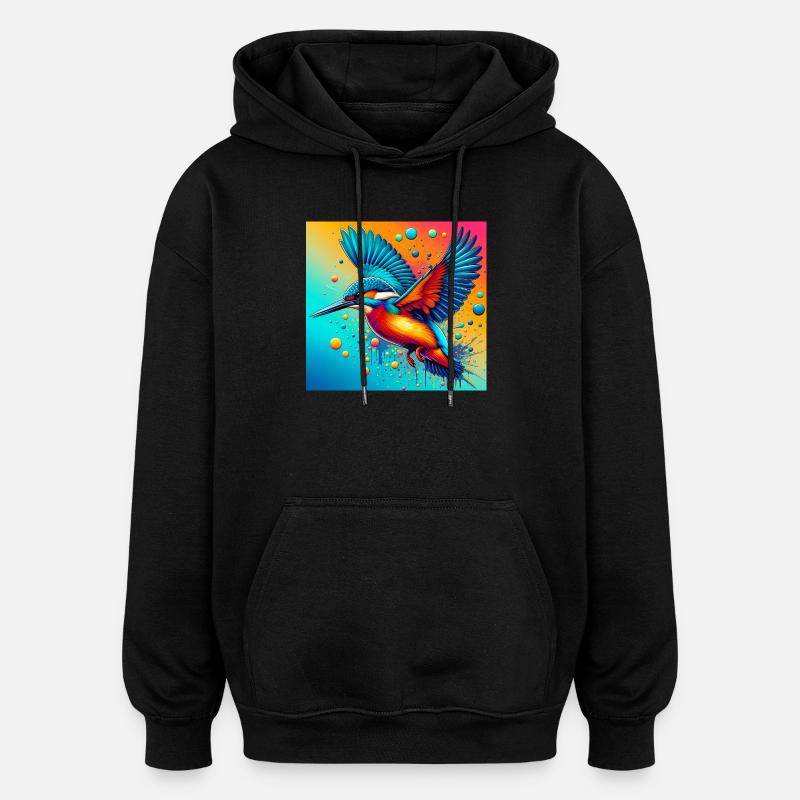 Eisvogel - Oversized Unisex Hoodie - Schwarz