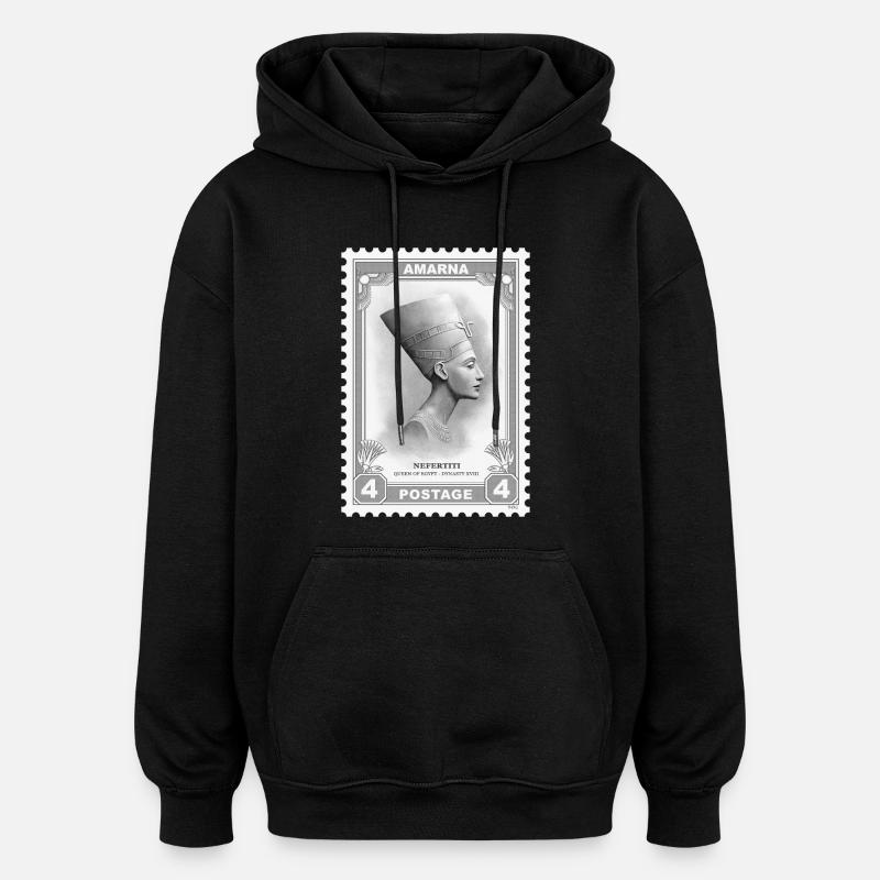 Timbre Néfertiti - Sweat à capuche oversize unisexe - noir