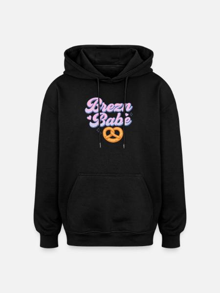 brezn babe / bretzel / fille du Bayern - Sweat à capuche oversize unisexe - noir