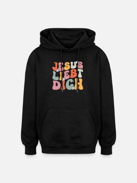 Jeesus rakastaa sinua Raamattu Jumala Kristus Uskonnollinen - Unisex oversize huppari - musta