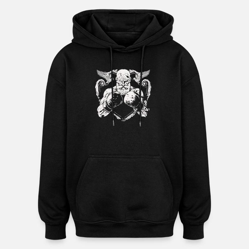 boxeur de combat - Sweat à capuche oversize unisexe - noir