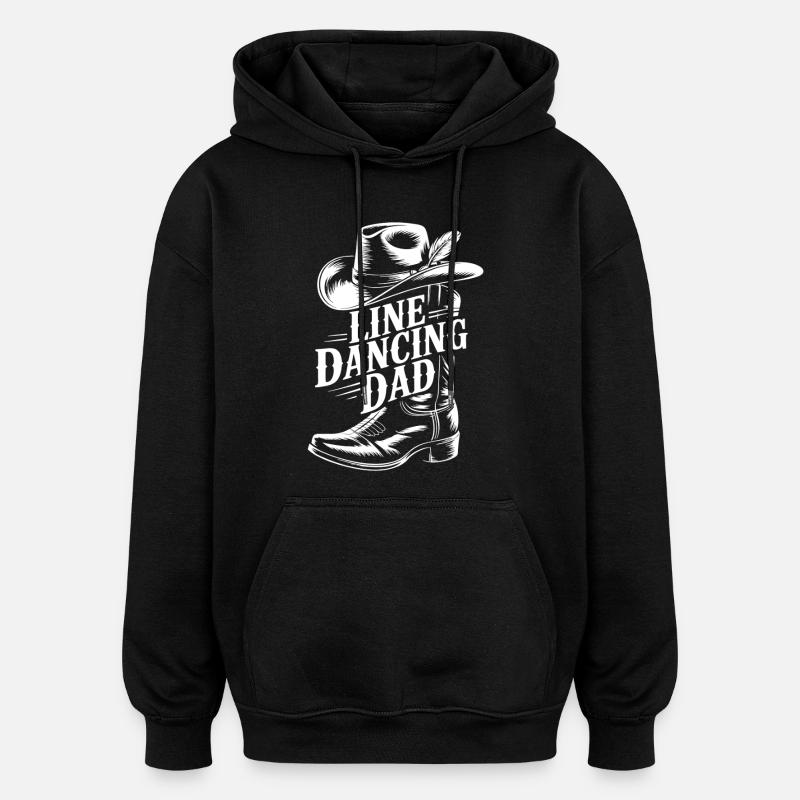 Linedancing Dad Cowboy Motif - Sweat à capuche oversize unisexe - noir