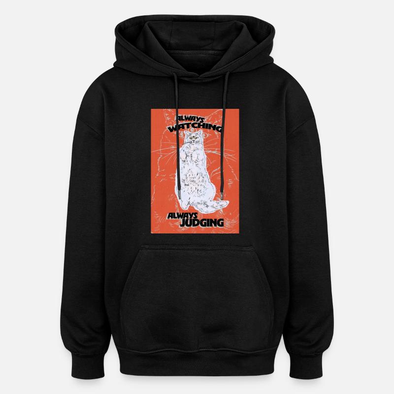TOUJOURS À OBSERVER, TOUJOURS À JUGER - Sweat à capuche oversize unisexe - noir