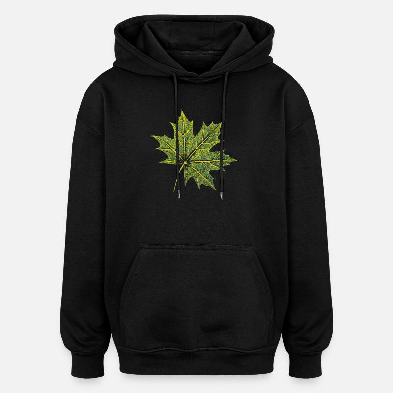 Maple Leaf - Forest & Nature BOTANIK - Oversized Unisex Hoodie - black