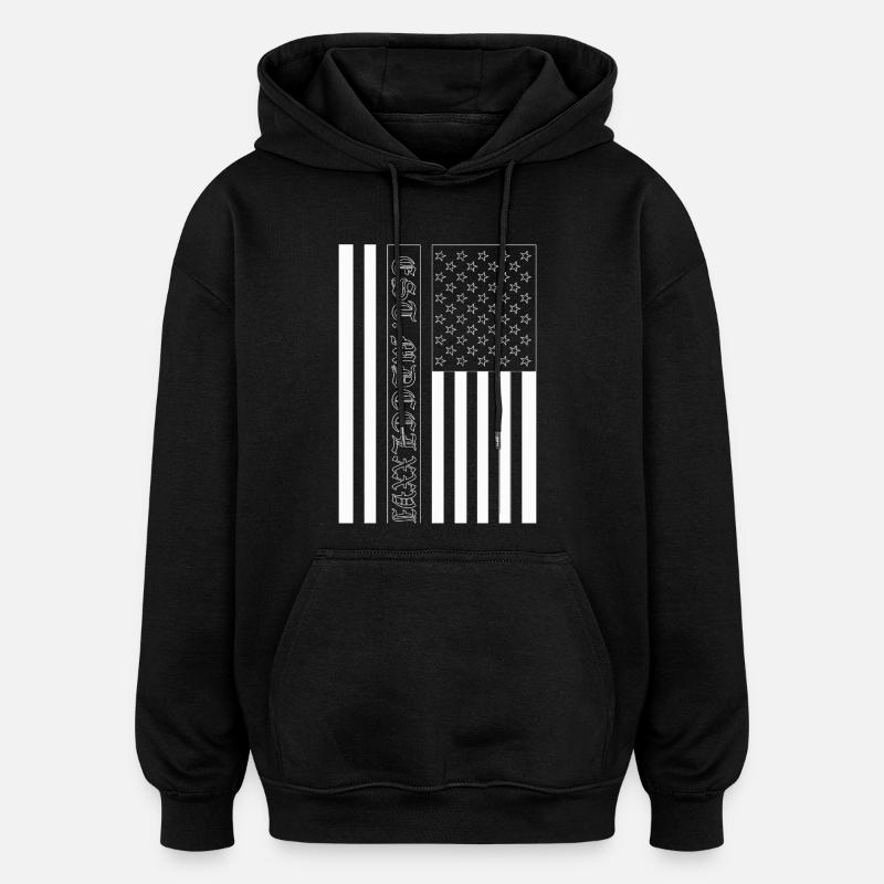 Est. MDCCLXXVI Drapeau des États-Unis - Sweat à capuche oversize unisexe - noir