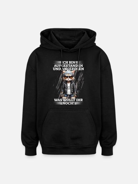 I got up and dressed - Oversized Unisex Hoodie - black