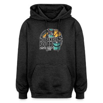 Lustiges Putzen Design - Oversized Unisex Hoodie - Anthrazit - Vorne - Noah (186cm)
