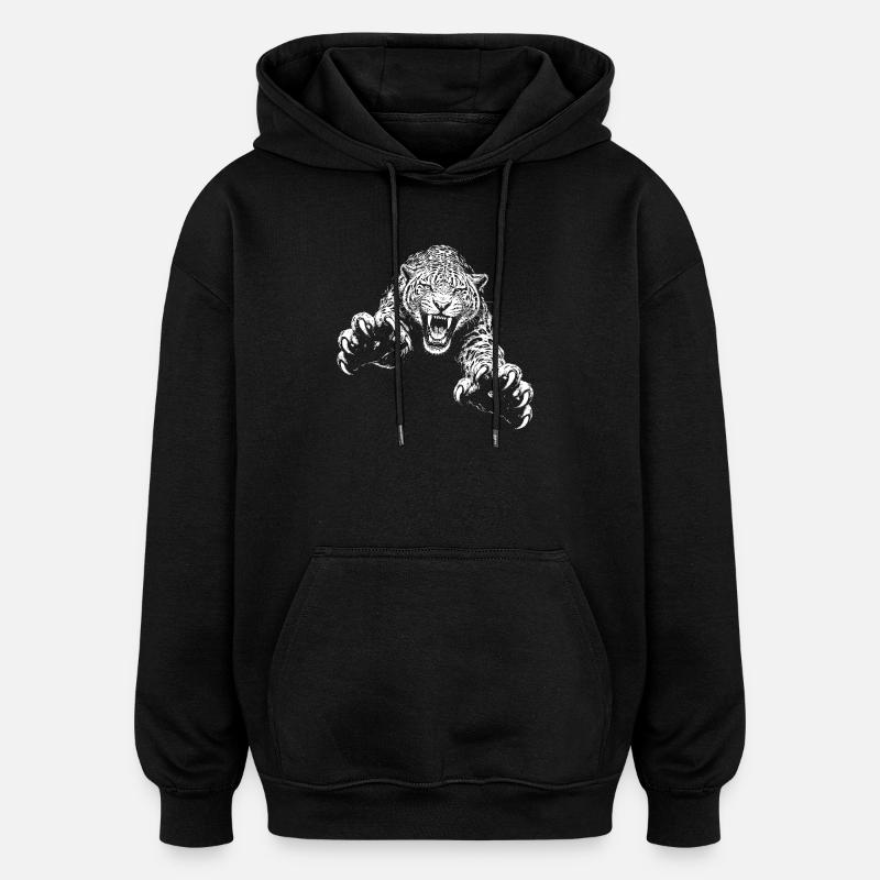 jaguar - Sweat à capuche oversize unisexe - noir