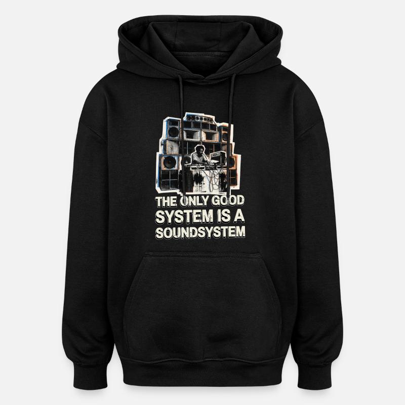 Doublage Soundsystem - Sweat à capuche oversize unisexe - noir